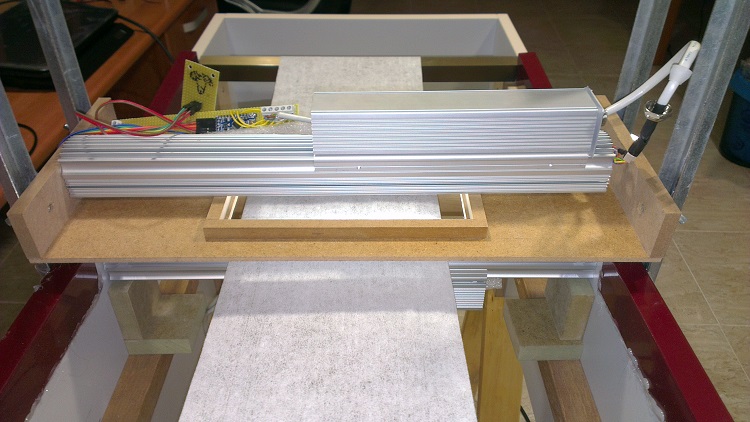 Bars mounted on the test bench